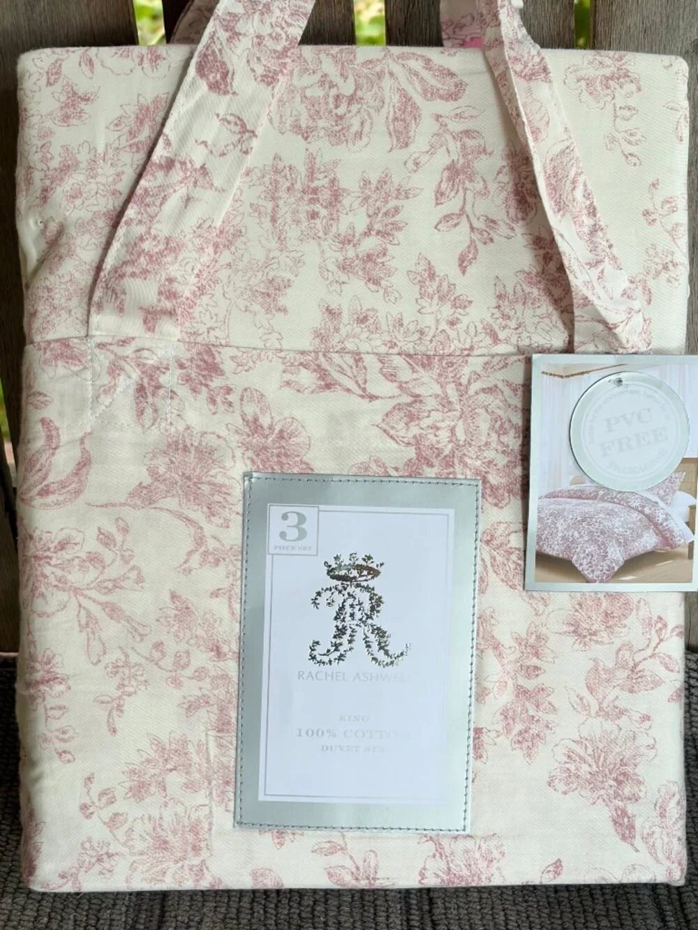 Rachel Ashwell Shabby King Size Cotton Duvet Set - Redish Floral (106